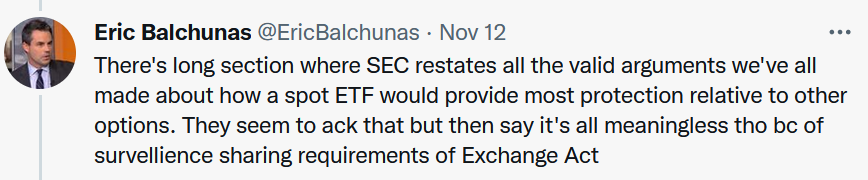 Eric Balchunas on SEC bitcoin ETF rejection