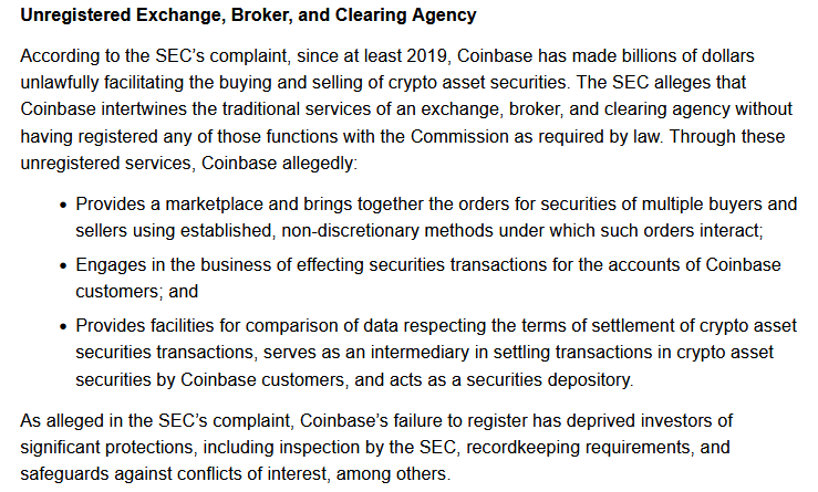 SEC says Coinbase operated illegal exchange
