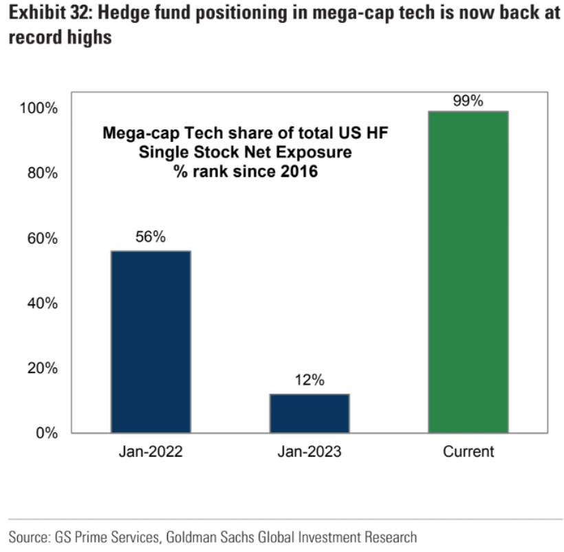 hedge fund positioning in mega-cap tech